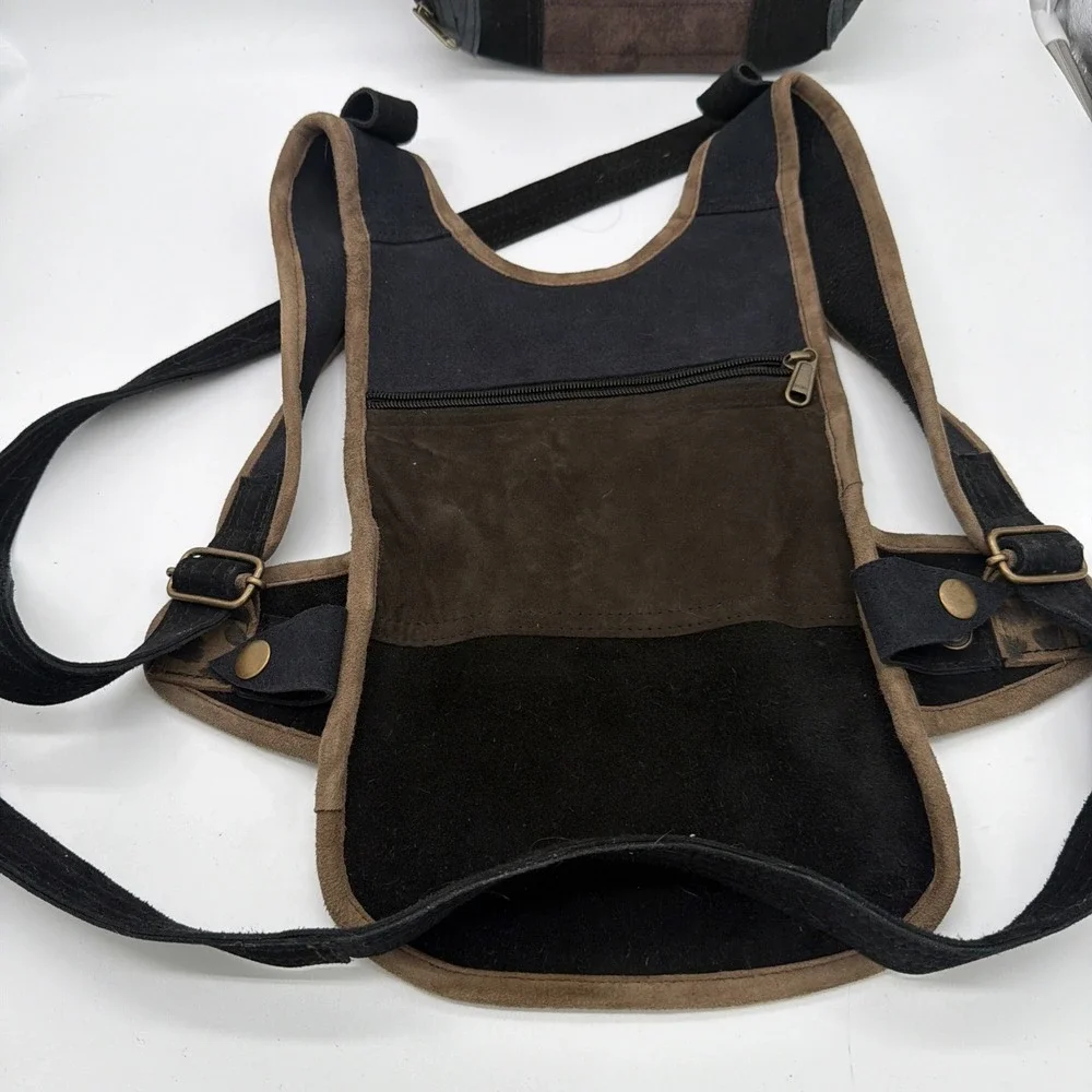 Leather Backpacks, Suede Leather Messenger Backpack